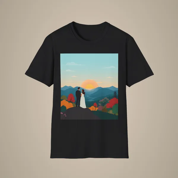 Romantic_Sunset_Couple_Art_T_Shirt_Nature_Adventure_Top_Black
