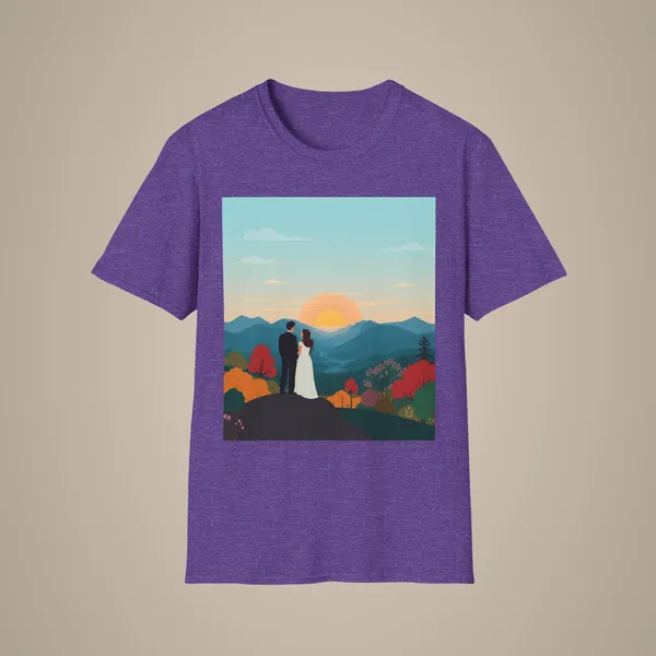 Romantic_Sunset_Couple_Art_T_Shirt_Nature_Adventure_Top_Heather_Purple