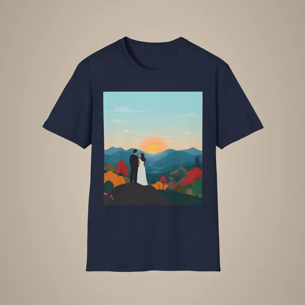 Romantic_Sunset_Couple_Art_T_Shirt_Nature_Adventure_Top_Navy