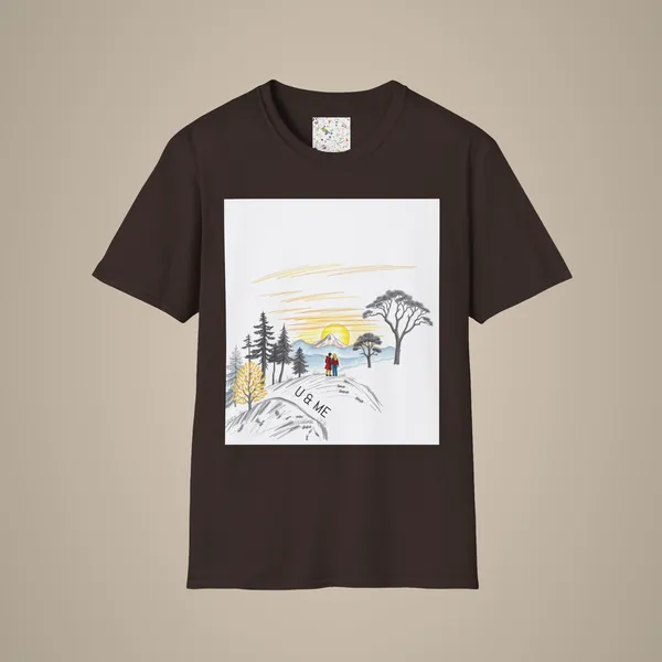 Romantic_Sunset_Couple_Sketch_T_Shirt_Nature_Inspired_Tee_Dark_Chocolate