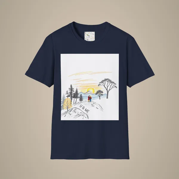 Romantic_Sunset_Couple_Sketch_T_Shirt_Nature_Inspired_Tee_Navy