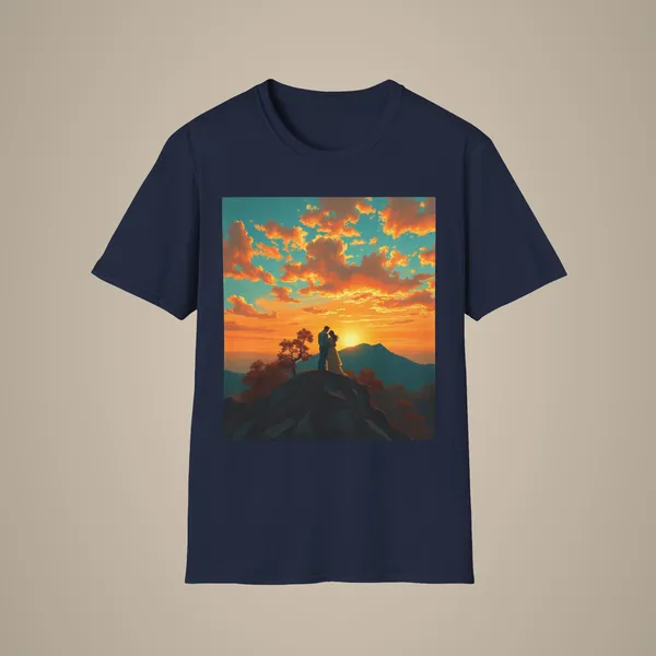 Support_Love_Sunset_T_Shirt_Couples_Graphic_Tee_Navy