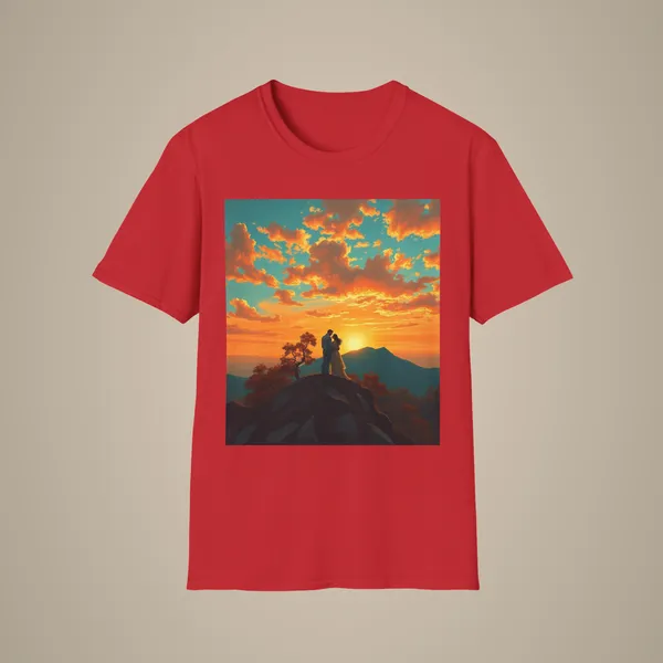 Support_Love_Sunset_T_Shirt_Couples_Graphic_Tee_Red