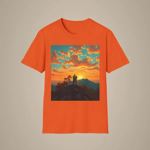 Support_Love_Sunset_T_Shirt_Couples_Graphic_Tee_Orange