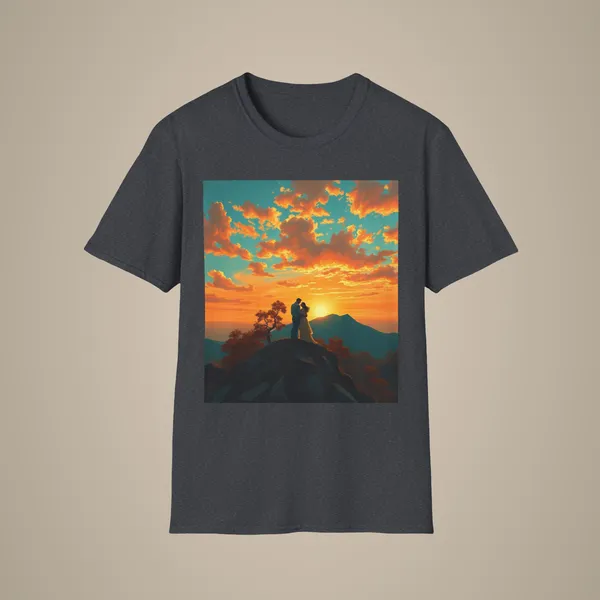 Support_Love_Sunset_T_Shirt_Couples_Graphic_Tee_Dark_Heather_Grey