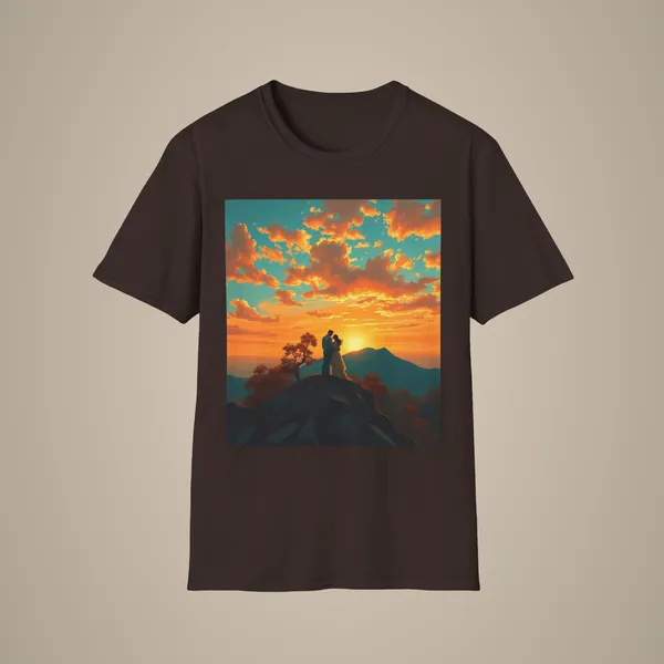 Support_Love_Sunset_T_Shirt_Couples_Graphic_Tee_Dark_Chocolate