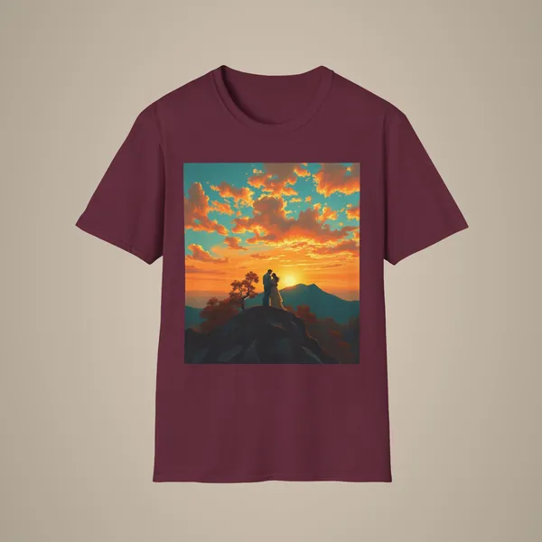 Support_Love_Sunset_T_Shirt_Couples_Graphic_Tee_Maroon