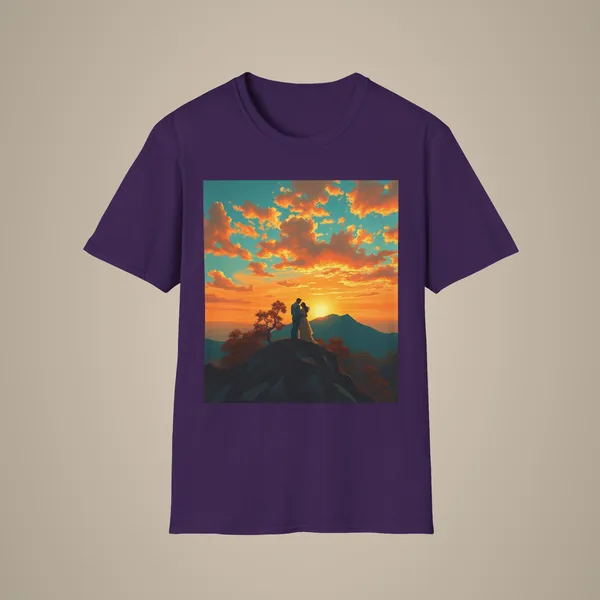Support_Love_Sunset_T_Shirt_Couples_Graphic_Tee_Purple