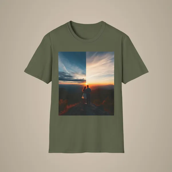 Cinematic_Split_Sky_T_Shirt_Romantic_Nature_Film_Tee_Military_Green