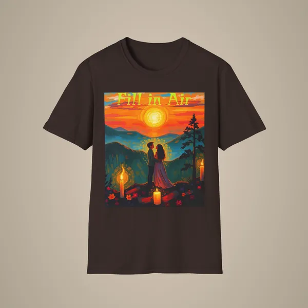 Romantic_Sunset_Couple_Art_T_Shirt_Colorful_Painting_Tee_Dark_Chocolate