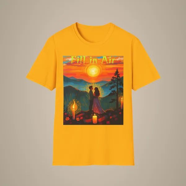 Romantic_Sunset_Couple_Art_T_Shirt_Colorful_Painting_Tee_Gold