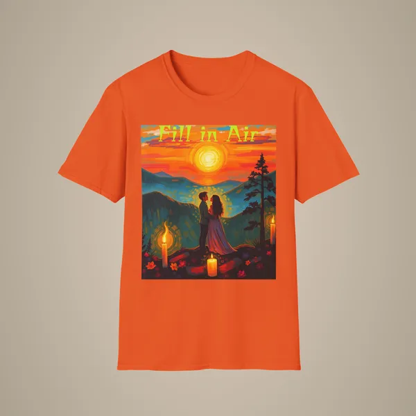 Romantic_Sunset_Couple_Art_T_Shirt_Colorful_Painting_Tee_Orange