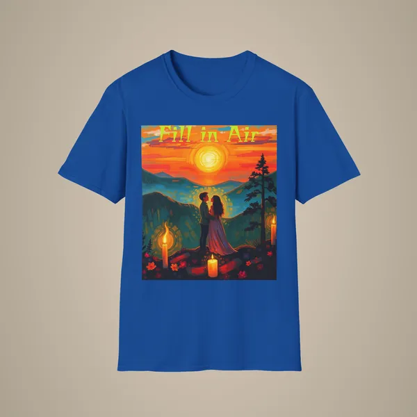 Romantic_Sunset_Couple_Art_T_Shirt_Colorful_Painting_Tee_Royal
