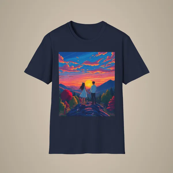 Sci_Fi_Romantic_Mountain_Couple_T_Shirt_Galaxy_Love_Tee_Navy