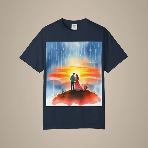 Romantic_Sunset_Couple_T_Shirt_Anniversary_Gift_Tee_Navy