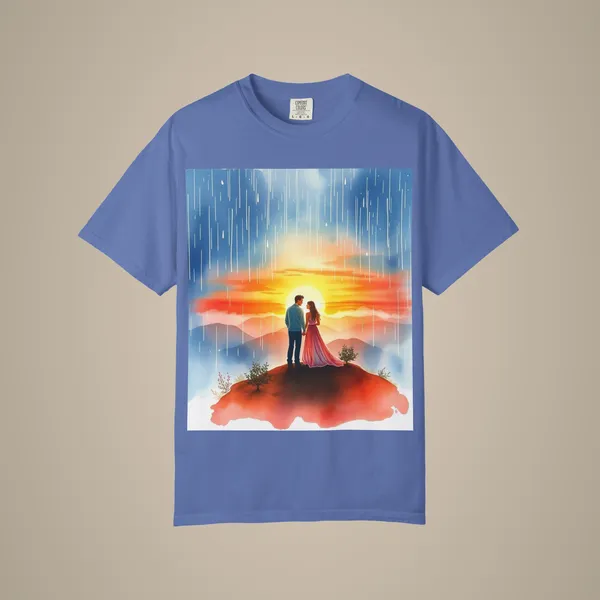 Romantic_Sunset_Couple_T_Shirt_Anniversary_Gift_Tee_Mystic_Blue
