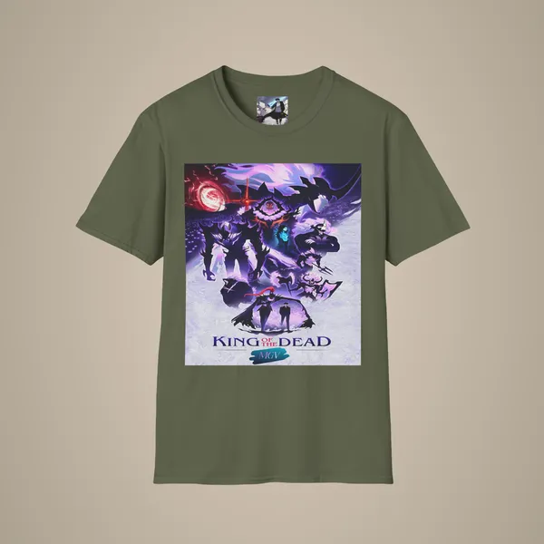 King_Of_The_Dead_Graphic_Tee_Gamer_Halloween_Shirt_Military_Green