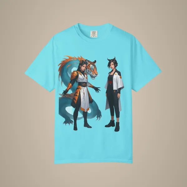 Vintage_Wildlife_Tee_Tiger_Dragon_Nature_Shirt_Lagoon_Blue