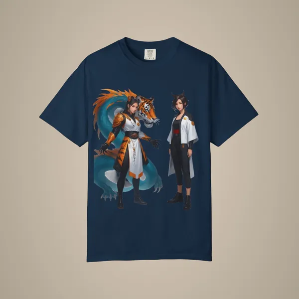 Vintage_Wildlife_Tee_Tiger_Dragon_Nature_Shirt_True_Navy