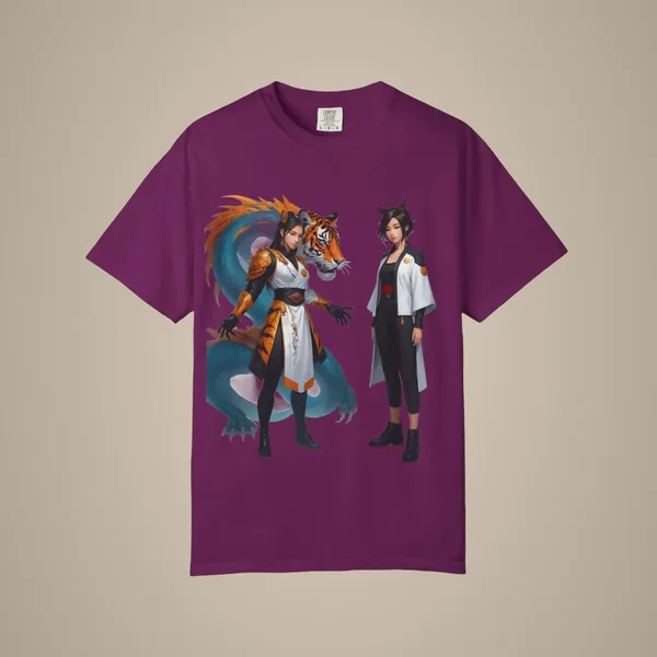 Vintage_Wildlife_Tee_Tiger_Dragon_Nature_Shirt_Boysenberry