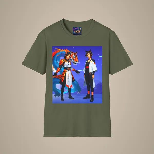 Fantasy_Adventure_Colorful_Tee_Anime_Cosplay_T_Shirt_Military_Green