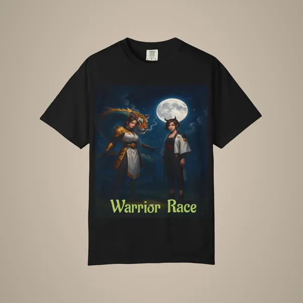 Warrior_Race_Fantasy_Graphic_Tee_Gamer_Cosplay_Shirt_Black
