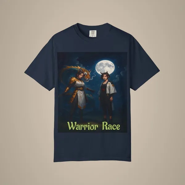 Warrior_Race_Fantasy_Graphic_Tee_Gamer_Cosplay_Shirt_Navy