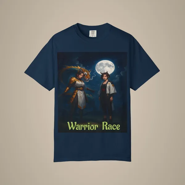 Warrior_Race_Fantasy_Graphic_Tee_Gamer_Cosplay_Shirt_True_Navy