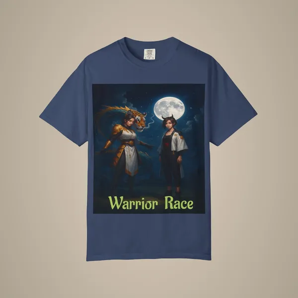 Warrior_Race_Fantasy_Graphic_Tee_Gamer_Cosplay_Shirt_China_Blue