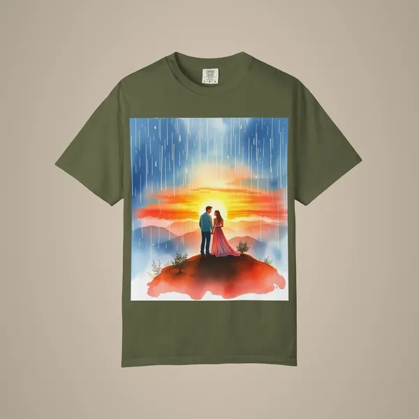 Romantic_Sunset_T_Shirt_Unisex_Summer_Tee_Couple_Gift_Relationship_Keepsake_Anniversary_Apparel_Outdoor_Lover_Shirt_Hemp