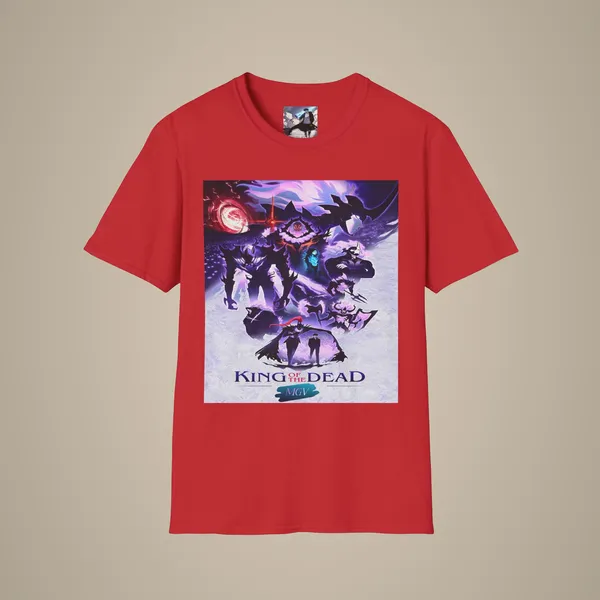 King_Of_The_Dead_Unisex_Softstyle_T_Shirt_Graphic_Tee_Gamer_Apparel_Casual_Wear_Halloween_Gift_Geeky_Fashion_Red