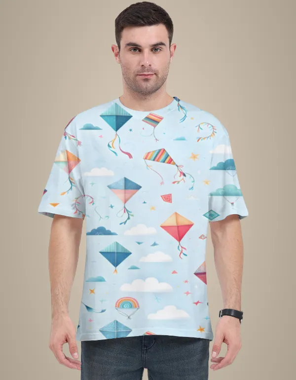 Makar_Sankranti_Kite_Print_T_Shirt_Sky_Blue_Festive_Unisex_Tee_White