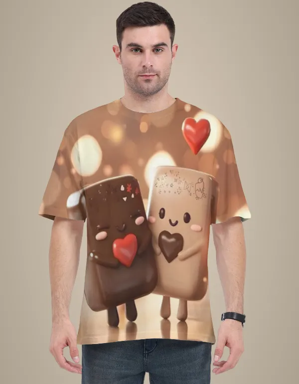 Cute_Couple_Love_T_Shirt_For_Men_Heart_Cartoon_Valentine_Tee_White