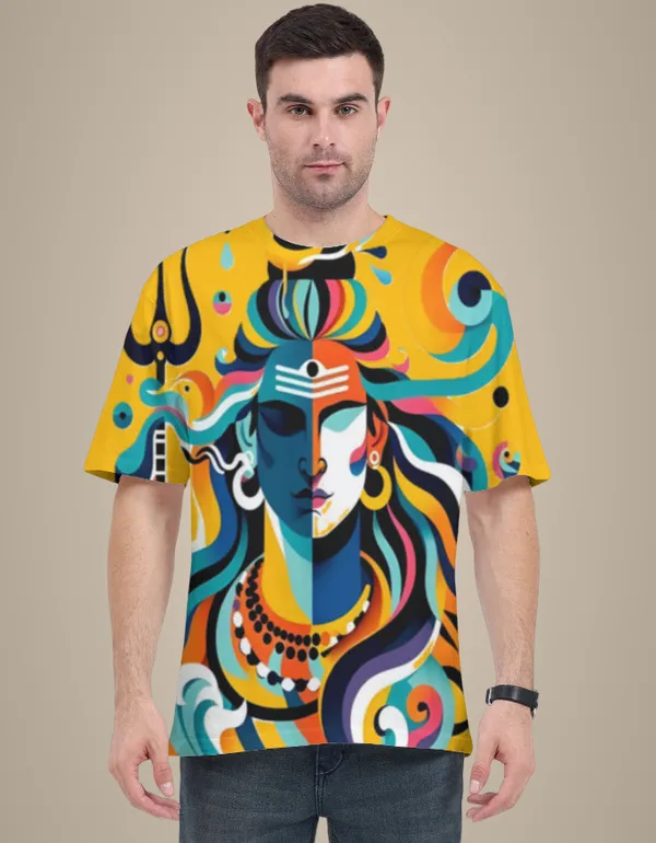 Abstract_Lord_Shiva_Unisex_T_Shirt_Colorful_Mahadev_Aop_Graphic_Tee_White