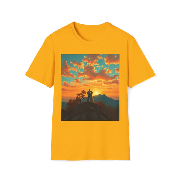 Support_Love_Sunset_T_Shirt_Couples_Graphic_Tee_Gold