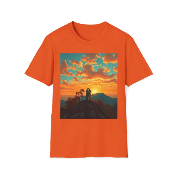 Support_Love_Sunset_T_Shirt_Couples_Graphic_Tee_Orange