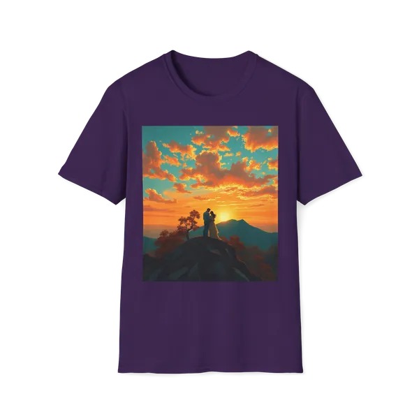 Support_Love_Sunset_T_Shirt_Couples_Graphic_Tee_Purple