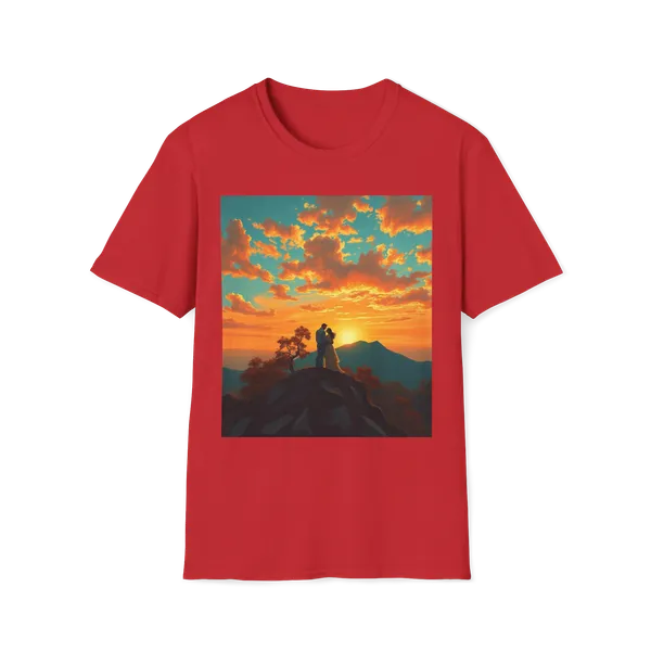 Support_Love_Sunset_T_Shirt_Couples_Graphic_Tee_Red