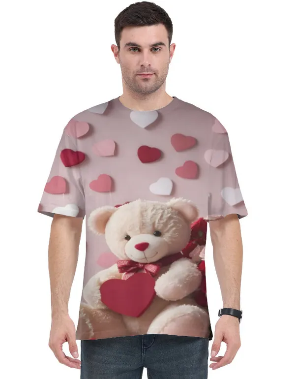 Teddy_Day_Special_T_Shirt_For_Men_Cute_Bear_Love_Print_White