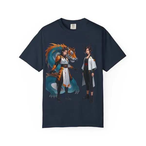 Vintage_Wildlife_Tee_Tiger_Dragon_Nature_Shirt_Navy