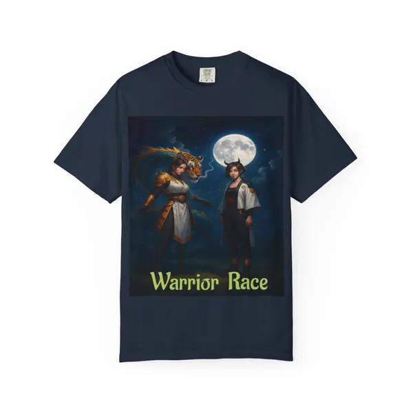 Warrior_Race_Fantasy_Graphic_Tee_Gamer_Cosplay_Shirt_Navy