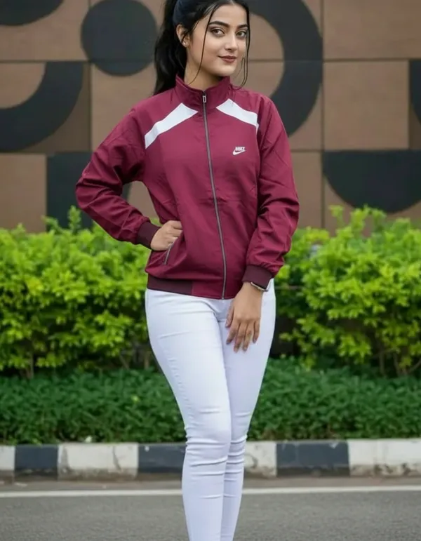 Red_&_White_Premium_Polyester_Zipped_Jacket_For_Women