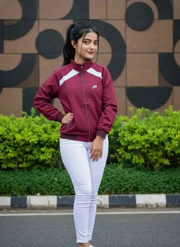 Red_&_White_Premium_Polyester_Zipped_Jacket_For_Women