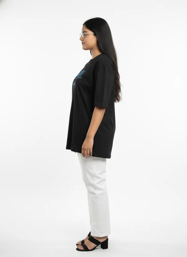 Black_Premium_Pure_Cotton_Bio_Washed_T-Shirt_For_Women
