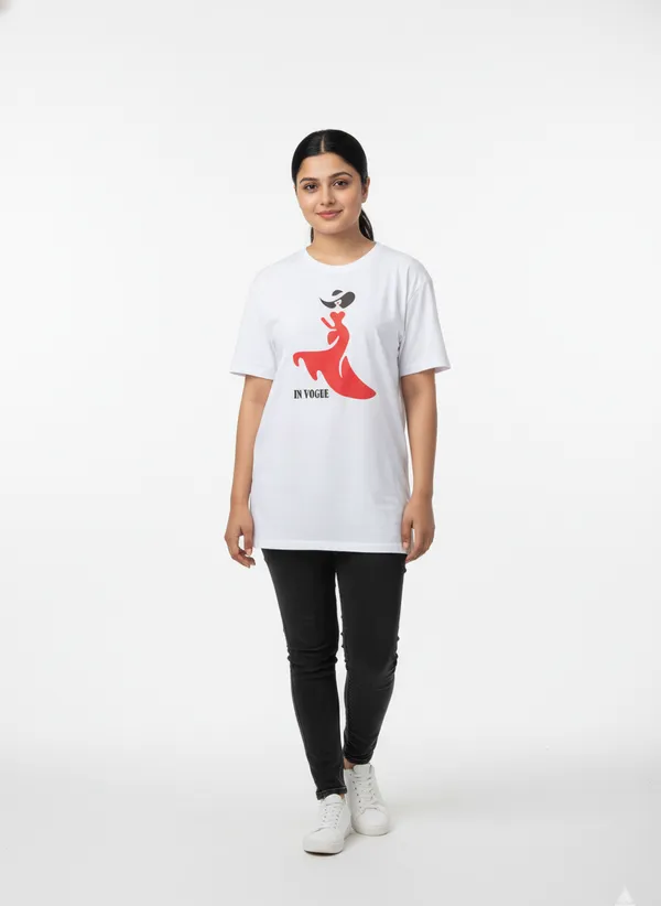 White_Premium_Pure_Cotton_Bio_Washed_T-Shirt_For_Women