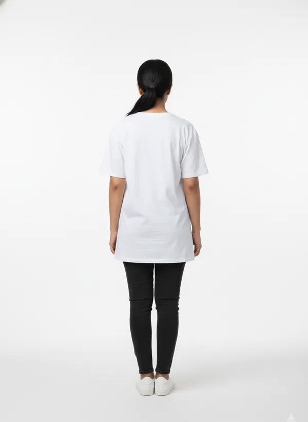 White_Premium_Pure_Cotton_Bio_Washed_T-Shirt_For_Women