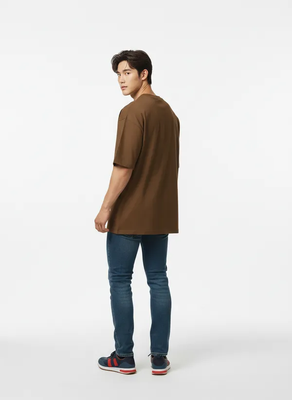 Brown_Premium_Pure_Cotton_&_Bio_Washed_T-Shirt_For_Men