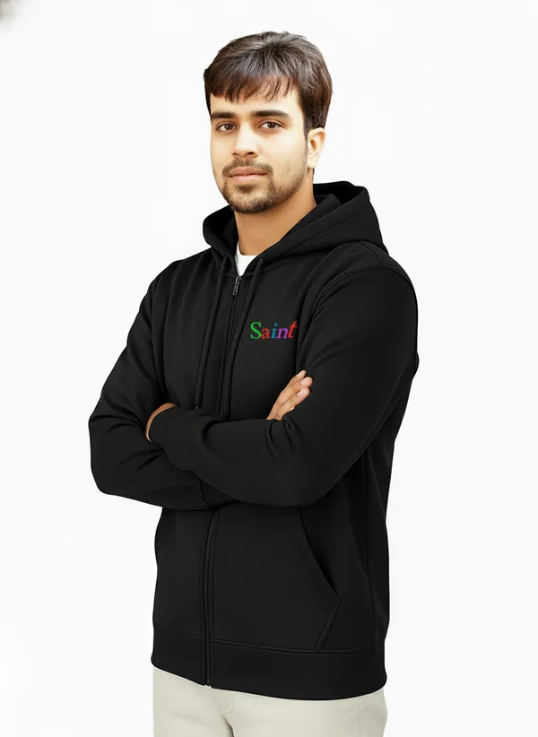 Zipped_Mens_Black_Cotton_Hoodie
