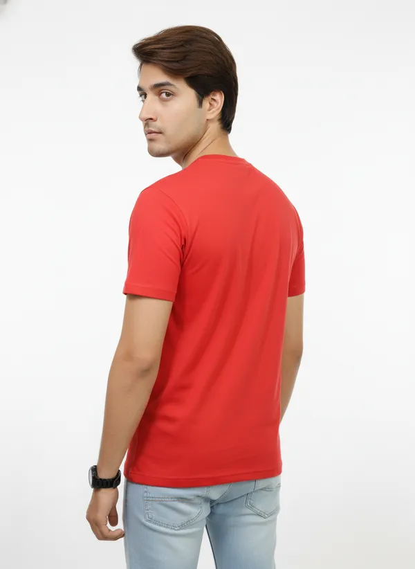 Red_Premium_Pure_Cotton_T-Shirt_For_Men