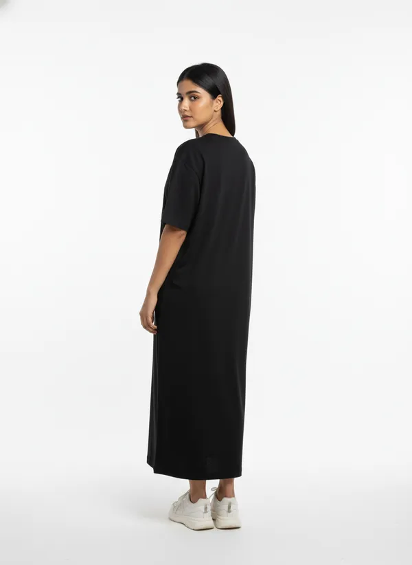 Black_Premium_Pure_Cotton_Bio_Washed_T-Shirt_For_Women